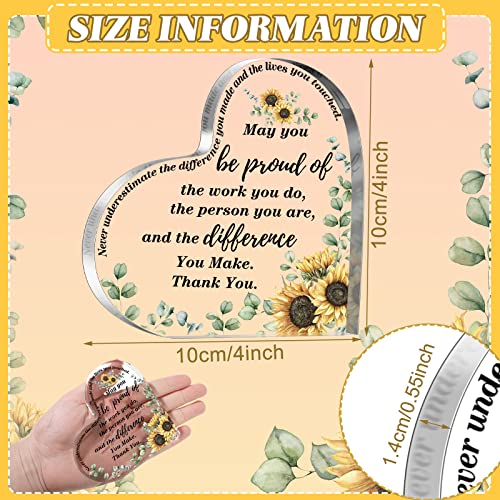 Thank You Gift For Women Inspirational Gifts Coworker Gifts Office Gift For Colleague Leaving Job Gifts Farewell Gift Appreciation Gifts For Friends Nurse Teacher Keepsake (Sunflower Heart) #TOP1