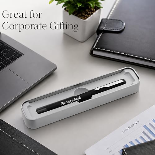 Image of SAVRI Personalized Parker Vector Roller Pen - Matte Black with Silver Clip - Custom Engraved Name - Stylish Customized Gifts for Men & Women - Anniversary, Valentine's Day & Exclusive New year gifts