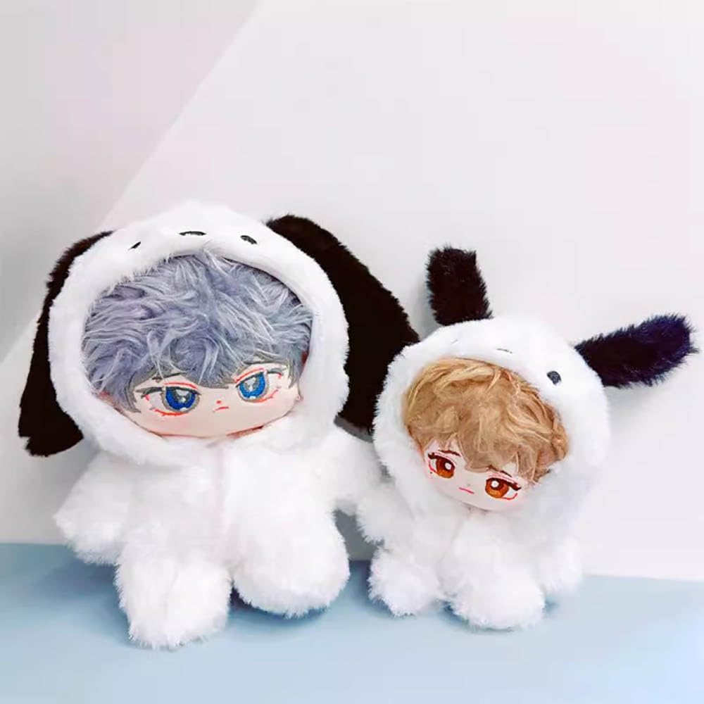 niannyyhouse 10cm~15cm 20cm 40cm Plush Doll Clothes Puppy Onesies Outfit Dolls Accessories Dress Up (White 20cm) - Image 2