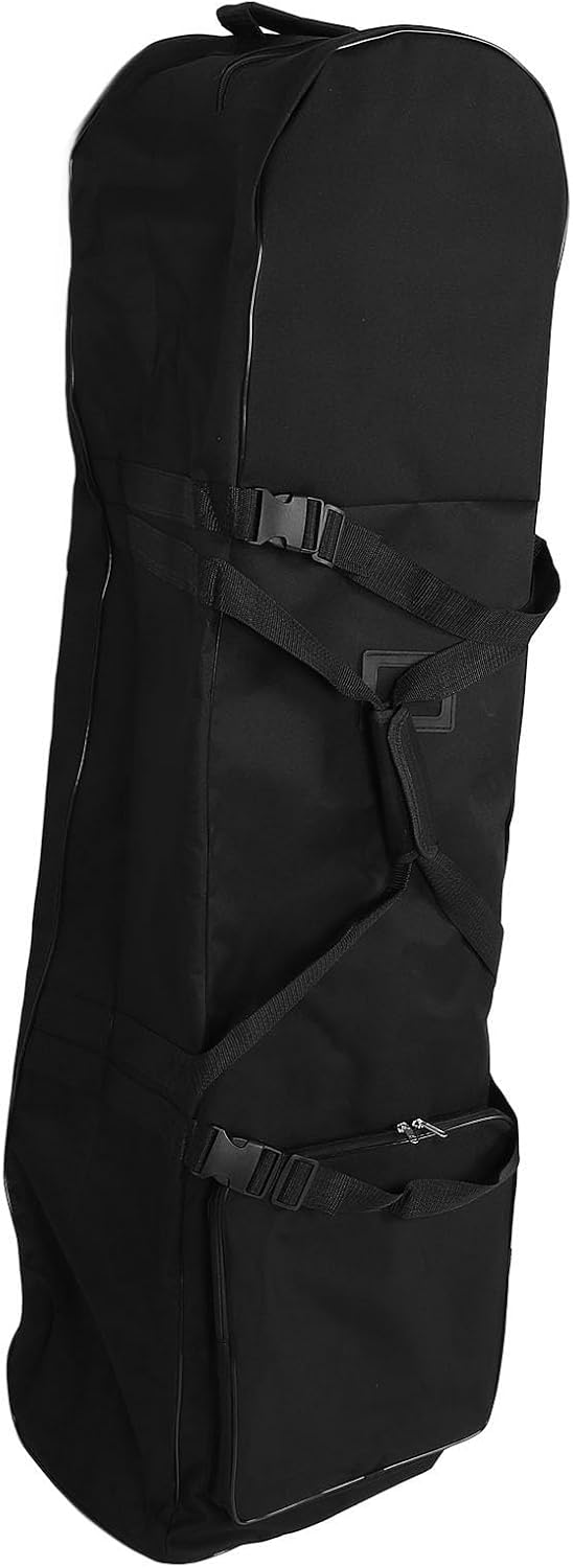 Qiilu Durable Golf Travel Bag with Wheels - Padded Golf Club Travel Covers with Handle and Strap for Airlines - Heavy Duty Padded Box/Cover