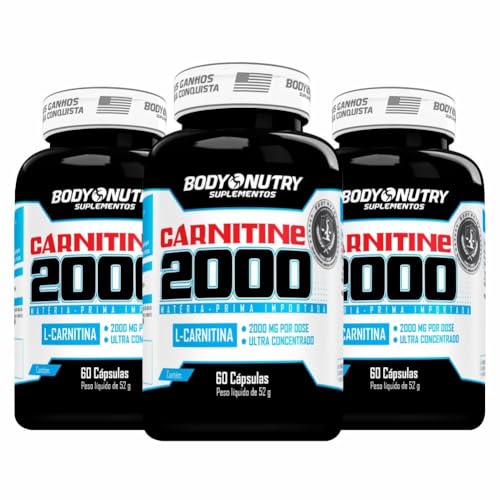Kit 3x L-Carnitina 2000mg Por Dose Ultra Concentrado Puro Pote 60...