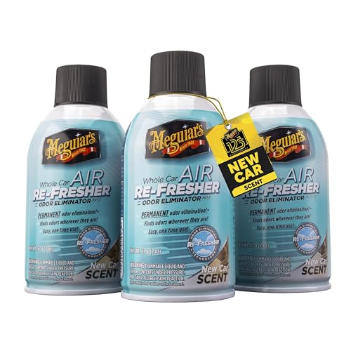 Meguiar’s Whole Car Air Refresher Odor Eliminator, New Car Scent, 2 Oz—Car Air Freshener For...