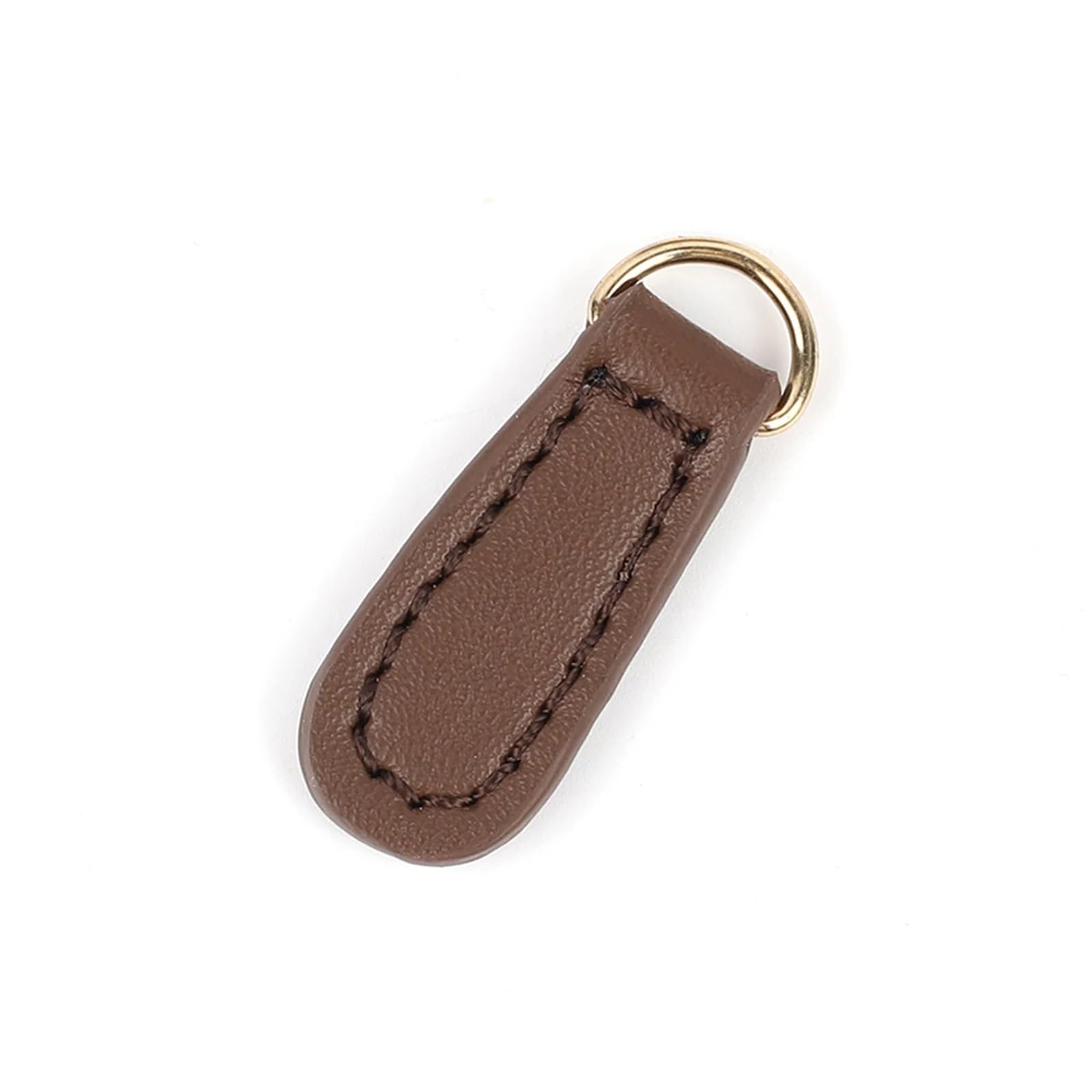 Tiradores de cremallera, 50 unidades, de piel auténtica, con cremallera, fijadores de cabeza, deslizadores de cremallera, reparación de mochilas, accesorios de costura (café)