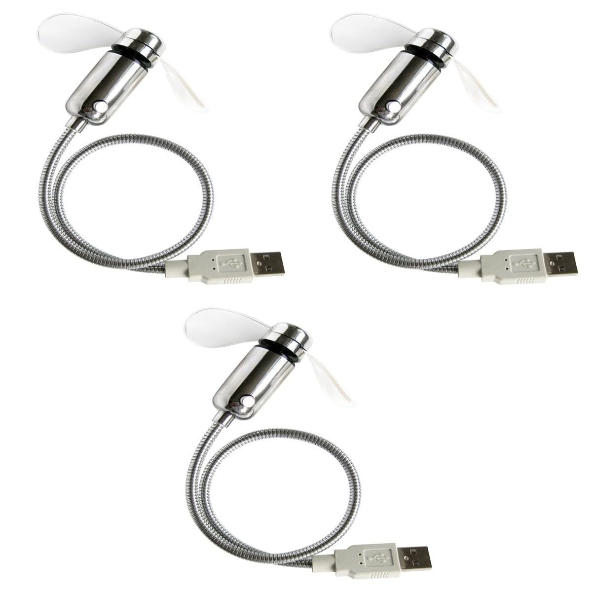 UKCOCO 3pièces Ventilateur Usb Led Avec Affichage Horloge Ventilateur Flexible à De Pour Ordinateur Portable Mini Éclairant Pour Bureau Et Détente