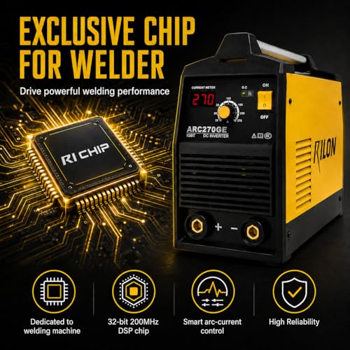 Image of RILON ARC 270GE Welding Machine | True 270A Heavy Duty IGBT Welder | RI CHIP Smart Control | Hot Start & Arc Force | 2.5mm & 3.2mm Rod | Industrial ARC Machine