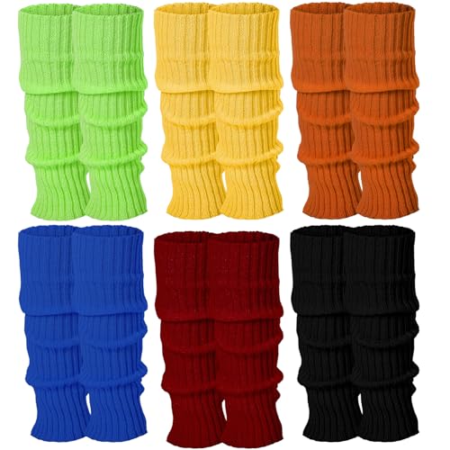 Image of Sintege 6 Pairs Kawaii Leg Warmers Japanese Style Knitted Loose Socks Leg Warmers for Girls Women Lolita Costume School