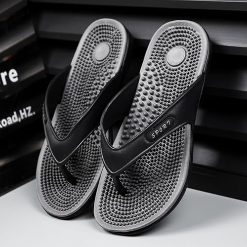 ihinzry Mens Sport Flip Flops with Plantar Fasciitis Arch Support Outdoor Summer Beach Sandals Comfort Orthotic Thong Sandals4