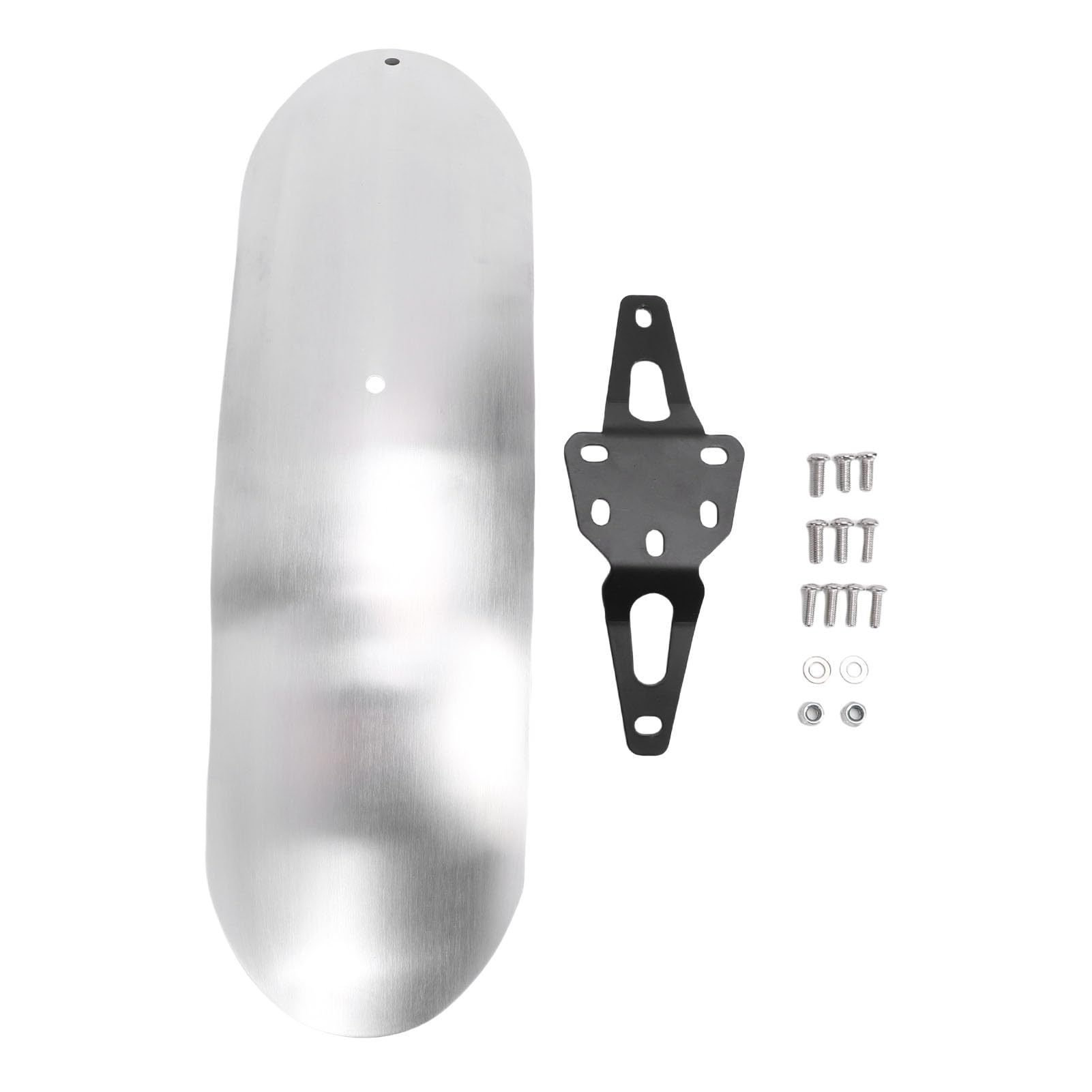 Guardabarros Delantero de Montaje Alto 900 | Protector contra Salpicaduras de Tablero Largo de Aleación de Aluminio para Street Twin Speed ​​Twin Street Scrambler (Silver)