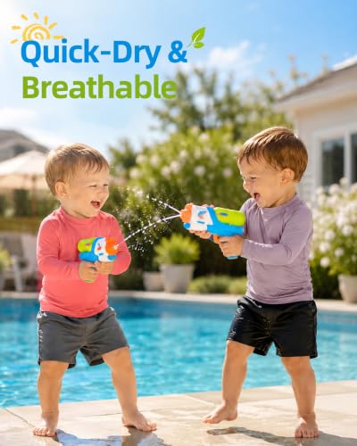 Image of 6M-5T 3-Pack Baby Toddler Rash Guard Swim Shirts UPF 50+ Boys Girls