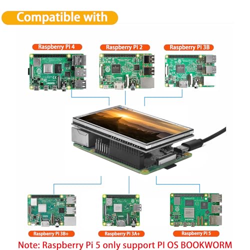 Image of OSOYOO 3.5 inch SPI Touchscreen for Raspberry Pi 3B 3A+ 4 5 - Clear Display, Easy Integration, Ideal for Projects, Resistive Touch Screen with Stylus