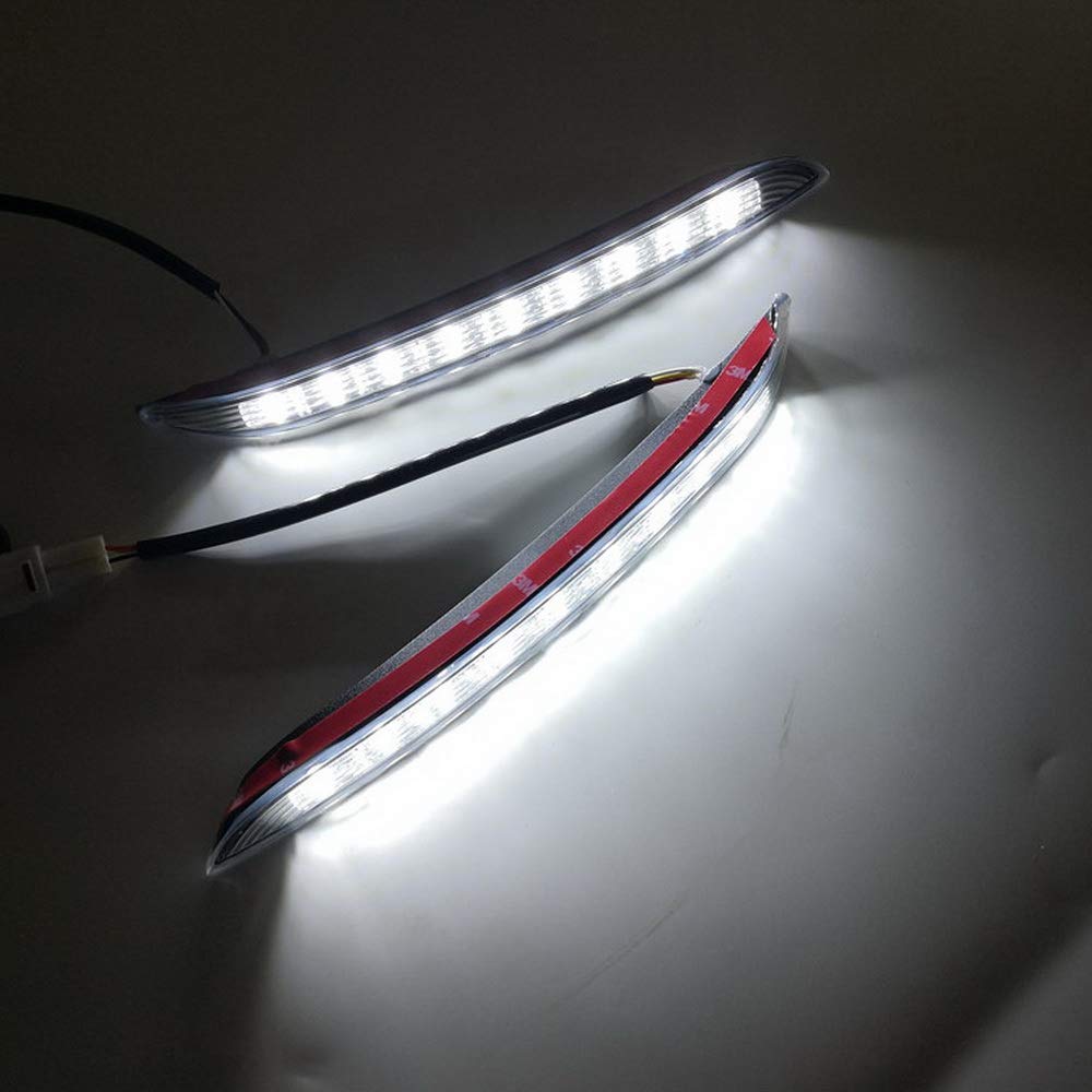 Luz diurna LED DRL para K2 Rio 2011-2014, LED 6000K blanco parachoques delantero DRL + luz amarilla de señales de giro