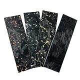 Carbon Griffmaterial 2PCS - Schwarz Marmorierte Muster, Komprimierte Gold/Kupferpulverplatte, 135X40X2.5/4/8mm, Hochdichtes Harzverbund, Für Maßgeschneidete DIY Griffe(Original color,135X40X8MM)