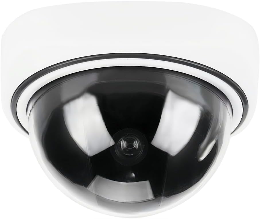 Wireless Home Security Dome Simulated Camera - LED Indicator Dummy Dome Surveillance Camera for Indoor & Outdoor Use - Easy Installation, Cost-Effective Home/Office Security