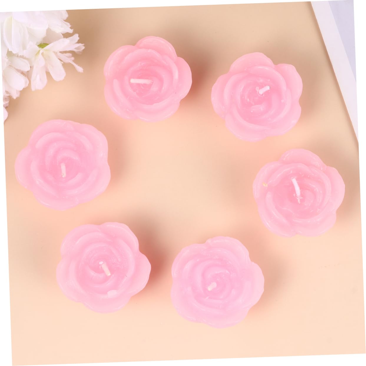 Rosa Candele Galleggianti Paraffina a Forma di Rosa 12 Pezzi
