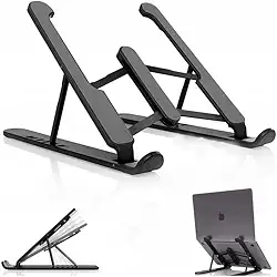 Suporte Ajustável Liga ALUMINIO para Notebook, 6 POSICOES, saida de ar, serve para notebook tablet celular qualquer eletronico, Ergonômico, Dobrável, 26 x 19 cm, Premium