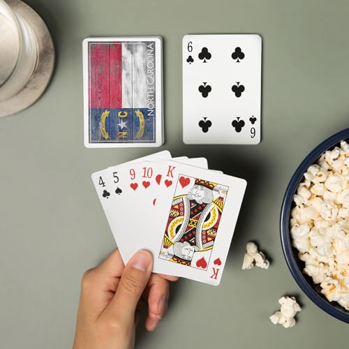 Baraja Rustic North Carolina State Flag, 52 cartas póker miniatura 2