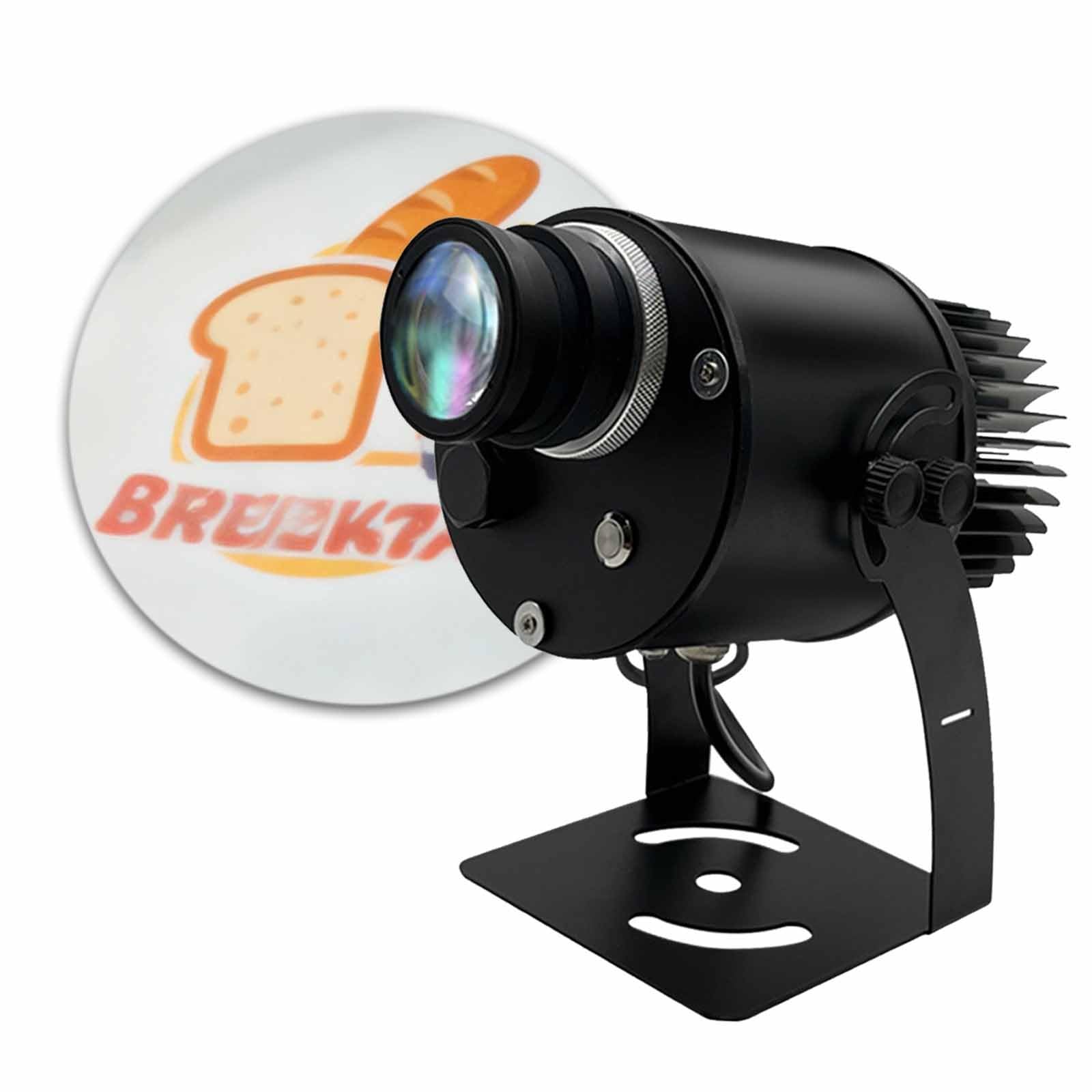Projekcja zewnętrzna LED z wzorem tekstowym i projekcją 3D, niestandardowe projektory GOBO do ścian sklepowych i na zewnątrz, spersonalizowana soczewka z logo (kolor 55 W)