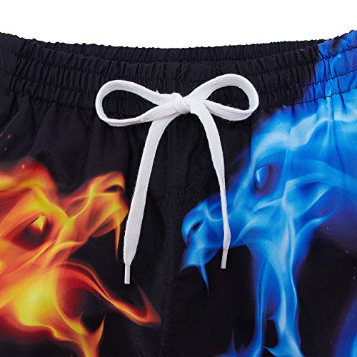 ALOOCA Calção de banho para meninos, secagem rápida, casual, short de surfe, cintura elástica, estam