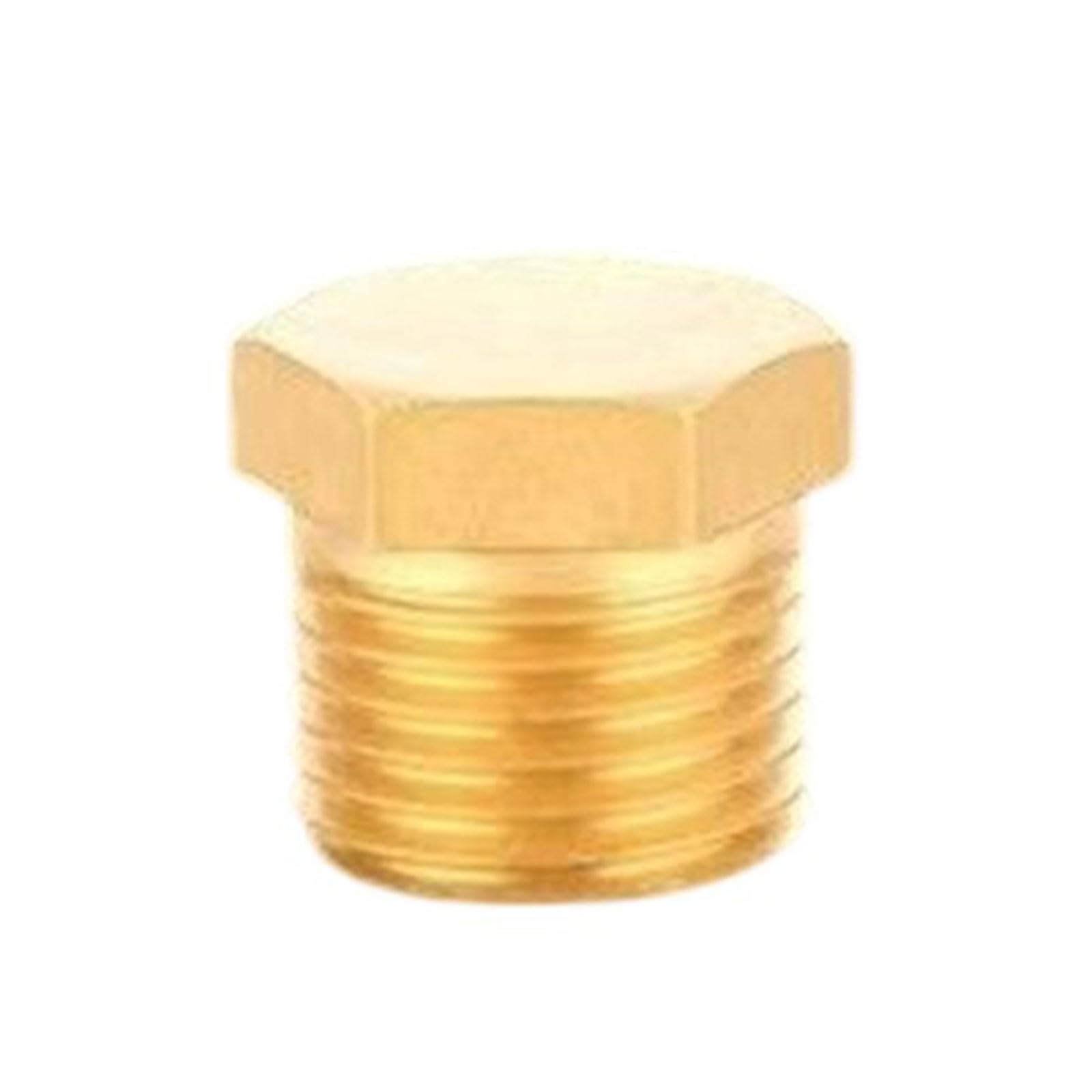 Nucelit Men's 1/8 Brass Hexagonal End Caps Plug Pipe Plumbing Fitting Adapters Thread Coupler Connector Universals Pipe Fitting Brass Hexagonal End Caps Plug