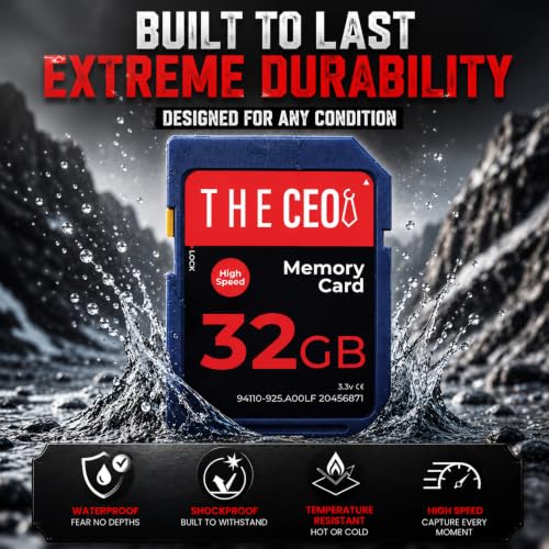 Image of THE CEO SD Card for Camera 32GB Class 10 Memory Card UHS-I Compatible
