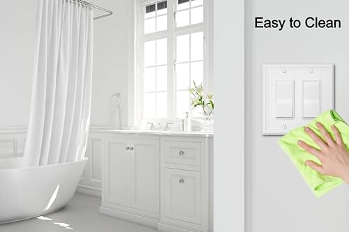 Miniatura 6 de Luca - Placa de pared de metal para interruptor de luz de decoración doble, paquete de 2 unidades, basculante doble de 2 segmentos, para interruptor