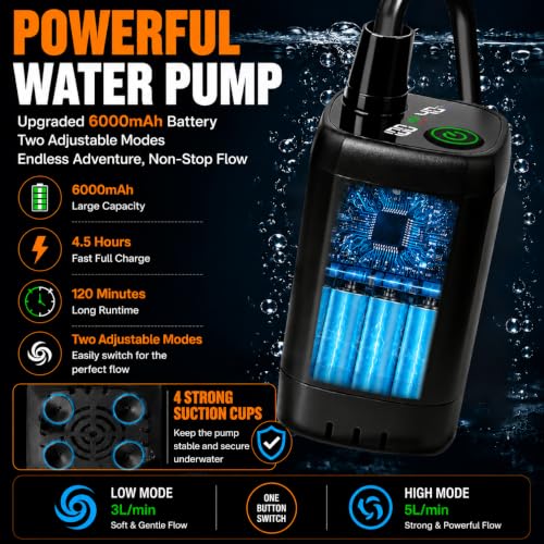 Ducha portátil con calefactor para camping, calentamiento rápido de alta potencia 1500W miniatura 3