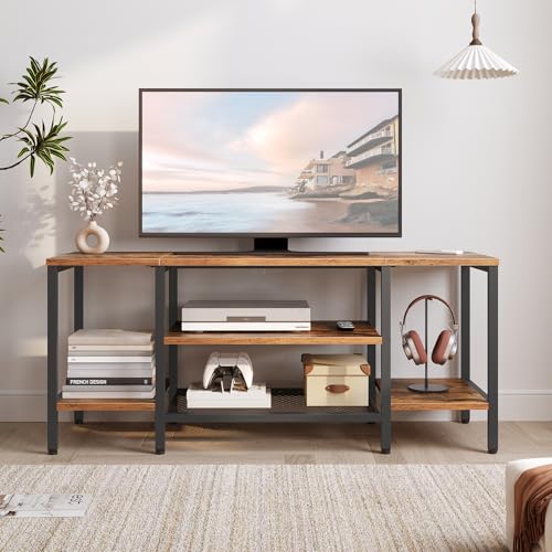 HOOBRO TV-Schrank, Fernsehtisch, TV-Lowboard, Medienkonsole für Wohnzimmer...