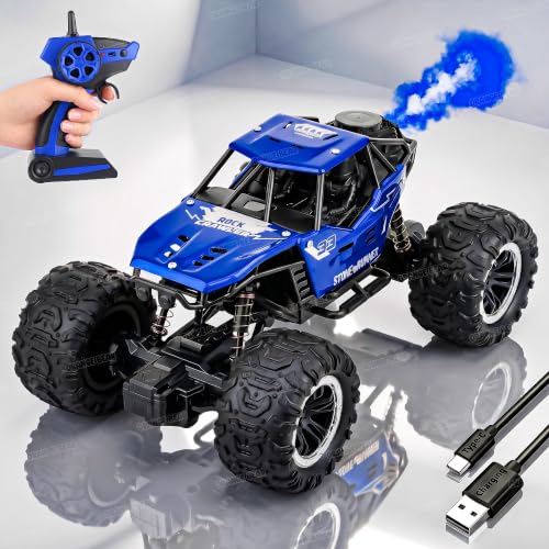 Image of Orange Bear Remote Control Car Toy (1 Year Warranty) Mist Spray Effect Monster Truck Drift RC Car Rock Crawler | Rechargeable | 100+ft Range 2.4GHz Remote | Type-C USB | 2WD Off-Road Racing Car