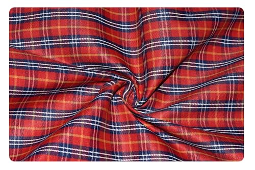 Image of Arvind Men's Cotton Poly Blend Checkered Unstitched Shirt Fabric (FQ27A8)