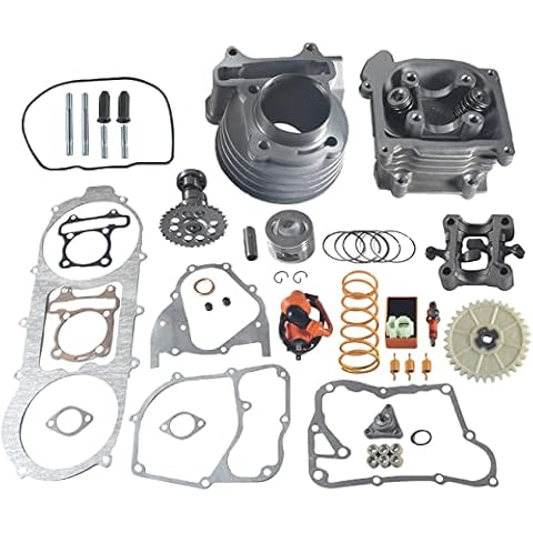 69mm Bore Cylinder GY6 Rebuild Kit fit for 49cc 50cc 139QMB Moped Scooter Engine with Racing CDI Ignition Coil Spark Plug Cover