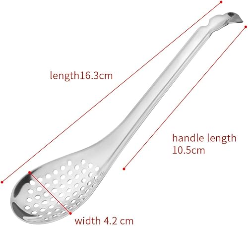 Miniatura 2 de Cuchara de esferificación - Juego de 2 cucharas de esferificación de acero inoxidable Molecular Slotted Bar Spoon Kitchen - KICW0071 (Plata)