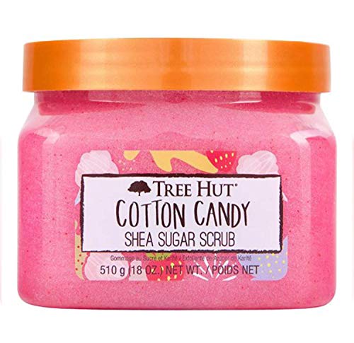Tree Hut Cotton Candy Shea Sugar Scrub 18 Oz! Formulated With Real Sugar Certified Shea Butter And Strawberry Extract! Exfoliating Body Scrub That Leaves Skin Feeling Soft And Smooth! (Cotton Candy)