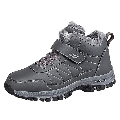 Generico Zapatos Invierno Hombre Amantes Zapatos Botas para hombre Niños Botines cortos Zapatos de invierno cálidos para exteriores Botines de nieve hasta el tobillo Botas de invierno Pelo, gris, 39