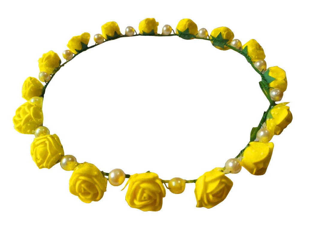 peaches & pink || Yellow Flower Tiara/Crown for Girls/Women-picture-13