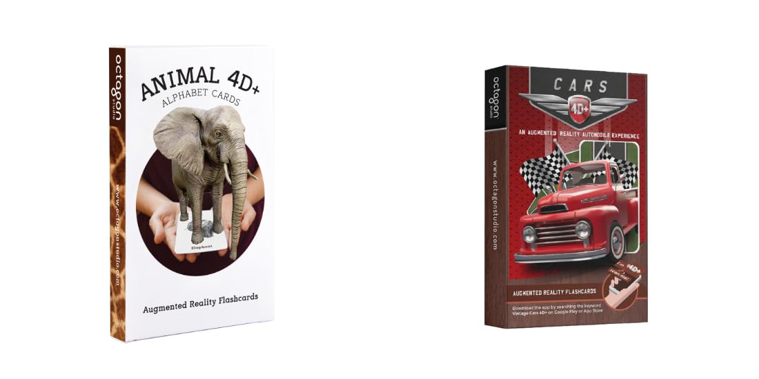 Cars & Animals Adventure Pack  Fun Interactive AR Learning Cards for Kids