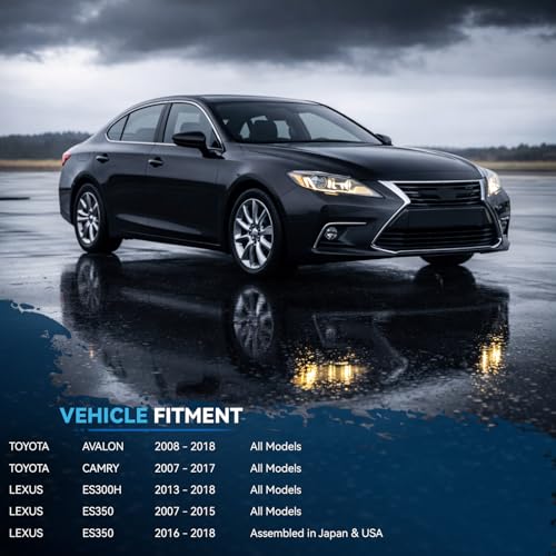 Image of Detroit Axle - Front Brake Kit for 07-17 Toyota Camry Lexus ES350 | 2008-2018 Avalon ES300h, 2008 2009 2010 2011 2012 2013 2014 2015 2016 2017 2018 Replacement Brakes Rotors Ceramic Brake Pads
