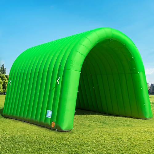 Image of OZIS 16Ft Inflatable Tunnel Entrance Sports with Installed Blower Inflatable Football Tunnel Tent Entryway for Business Advertising Event Exhibition Promotion(Green,16x10x10Ft)