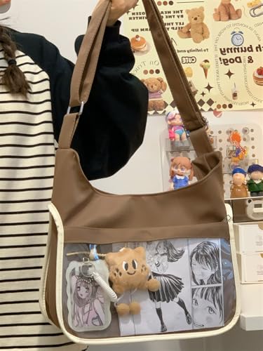 Double-sided dual-purpose bag Japanese ins wind girl heart messenger student class transparent portable shoulder bag2