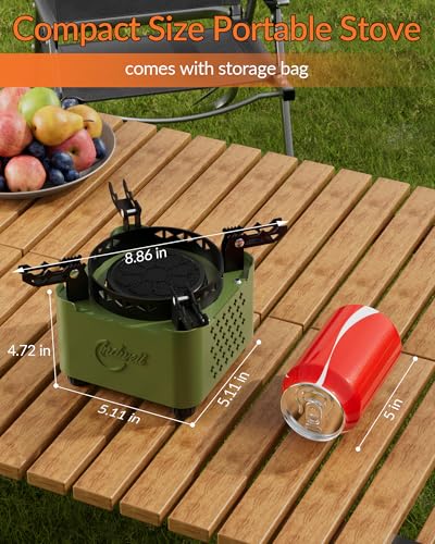 Indwell Camping Stove with Infrared Burner, Single Burner Propane Stove Ultra-Thin Design Adjustable Flame Control Wind-Resistant Portable Gas Cooker for Camping Hiking Outdoor Cooking - Image 6