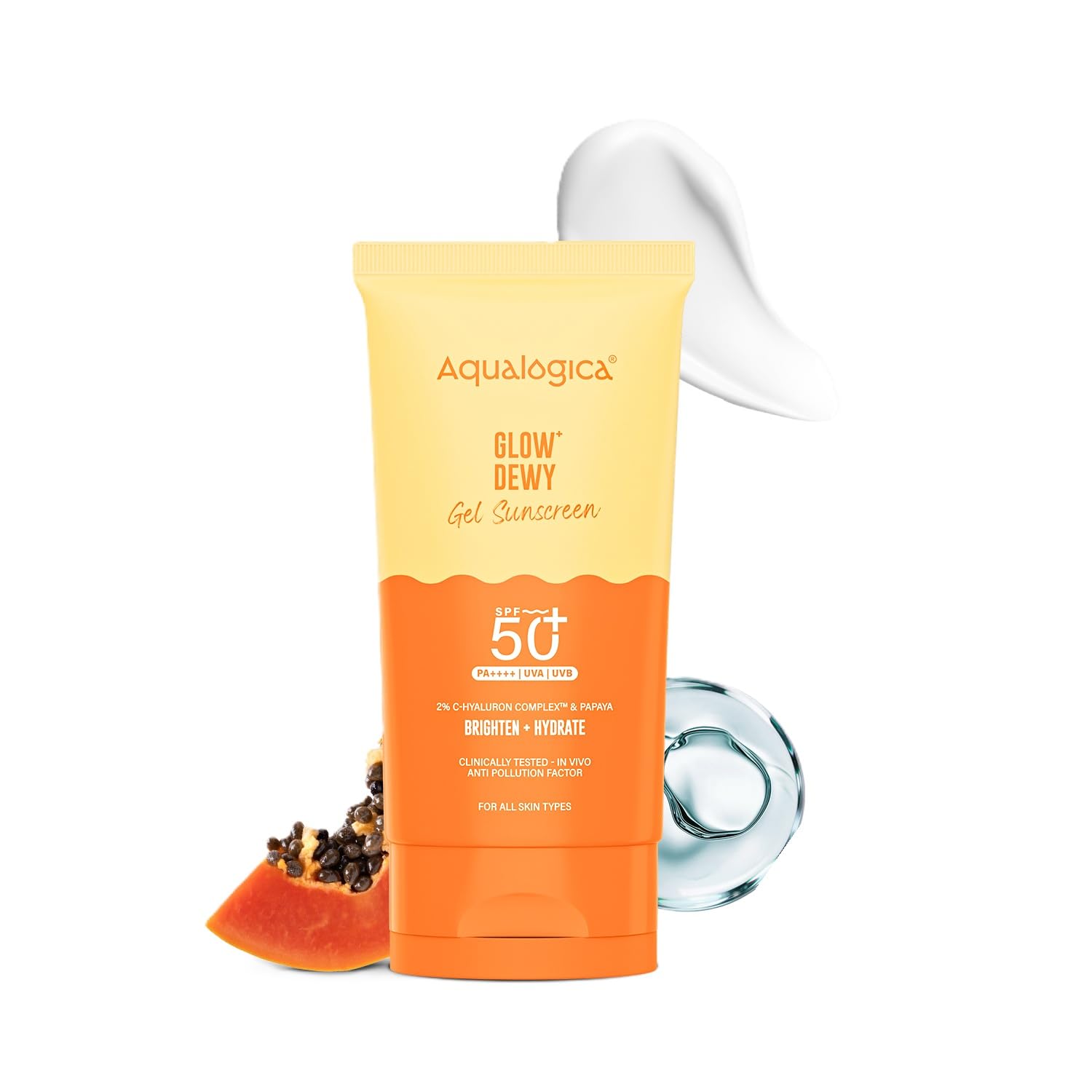 Aqualogica Glow+ Dewy Sunscreen Gel SPF 50+ 30g - Image 1