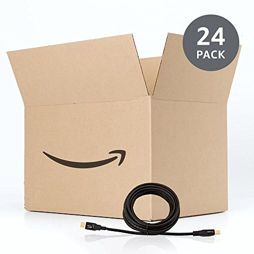 Image of Amazon Basics USB-A to USB-B 2.0 Cable for Printer or External Hard Drive, Gold-Plated Connectors, 16 Foot, Black