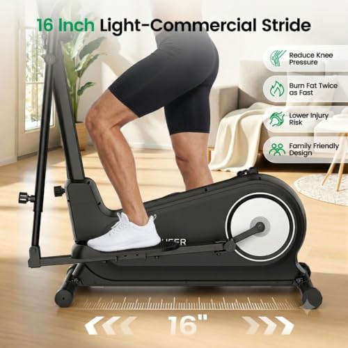 Image of ANCHEER Elliptical Exercise Machine for Home, 16 Levels, 550 lb Capacity