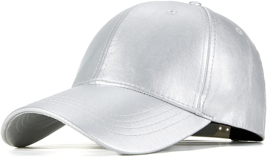PU Leather Hat Casual Sunshade Short Brim Equestrian Cap Baseball Men and Women