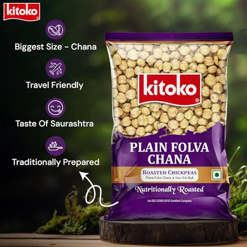 Image of Kitoko Plain Folva Chana 500gm, Unsalted Bhuna Chana Whole without Skin