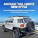 Archaic Tail Lights Compatible with 2007-2014 For Toyota FJ Cruiser,w Sequential Turn Signal,Ring Tunnel DRL w 3D Animation,Pair (Smoked)