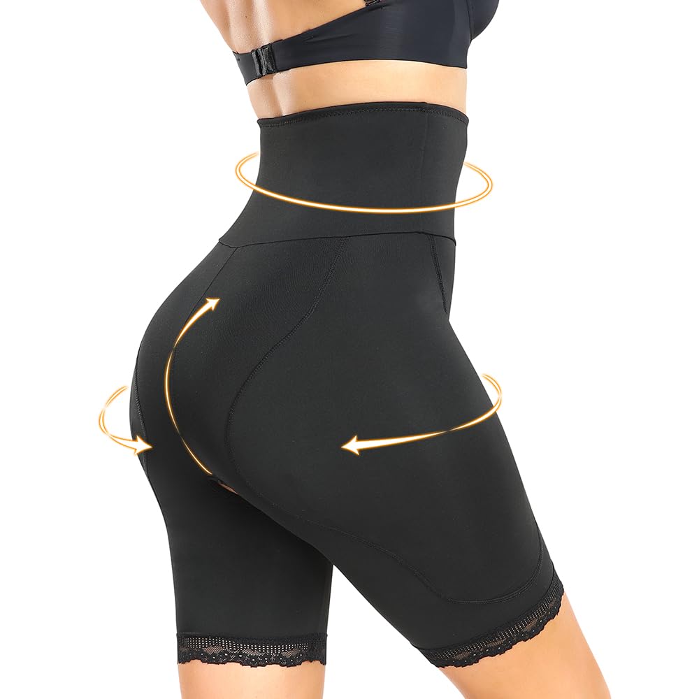 bslingerie Culotte gainante pour femme - Contrôle du ventre - Cuisses - Rehausseur de fesses - Entrejambe ouvert