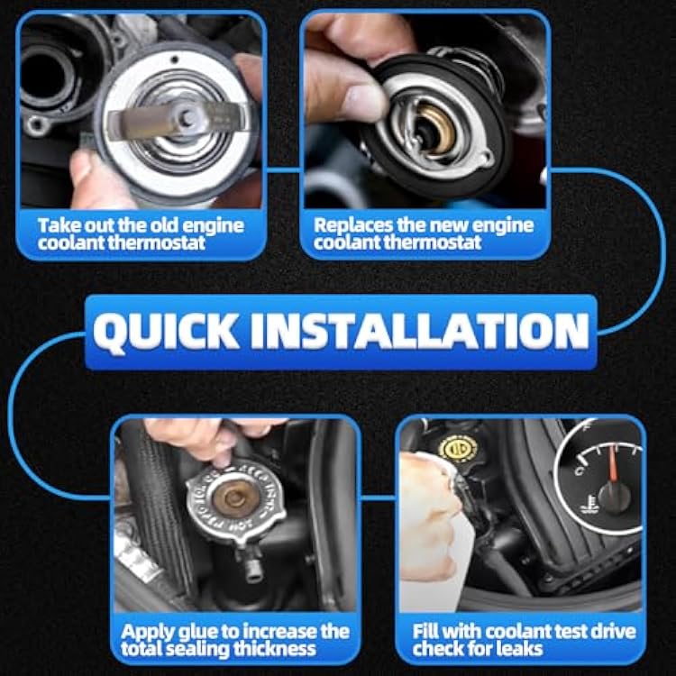 MITZONE Engine Thermostat Compatible with 1998-2017 Honda Civic HR-V Accord 1986-2014 Acura EL ILX Integra Replace 19301RNA315