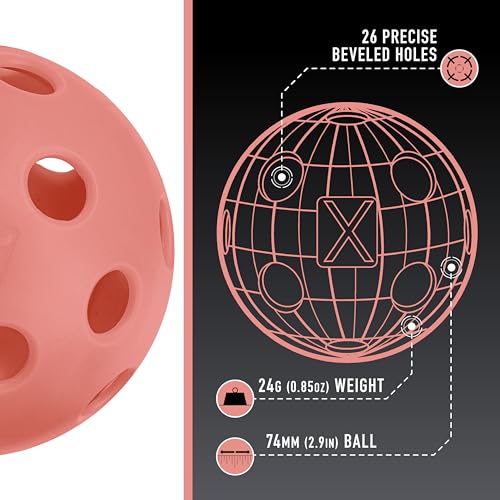 Image of Franklin Sports X-26 Indoor Pickleballs - 3 Pack, 12 Pack & 100 Pack Bulk - USAPA Approved Tournament Pickleballs - Multiple Colors