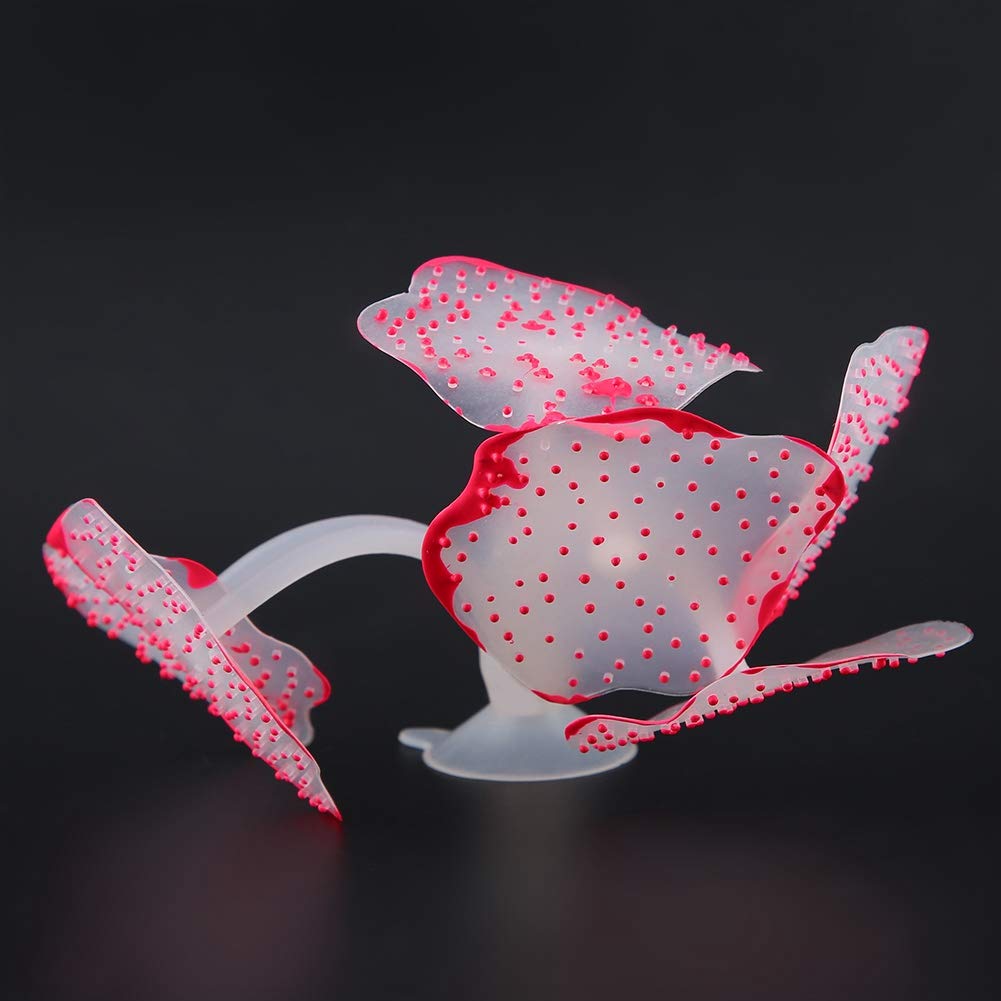 Pssopp Artificiel Rouge, Decoration d'Aquarium, Effet Brillant, 8cm x 4.5cm, 1 Unite, Melange de Varietes, Naturel, Decoration d'Aquarium Artificielle