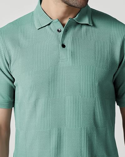 Image of TOPLOT Men's Polo T Shirt | Half Sleeve Design | Comfortable Fit Wear | Stylish Casual Look | Breathable Feel |Modern Style | Easy Movement | Casual & Everyday Wear (5280)